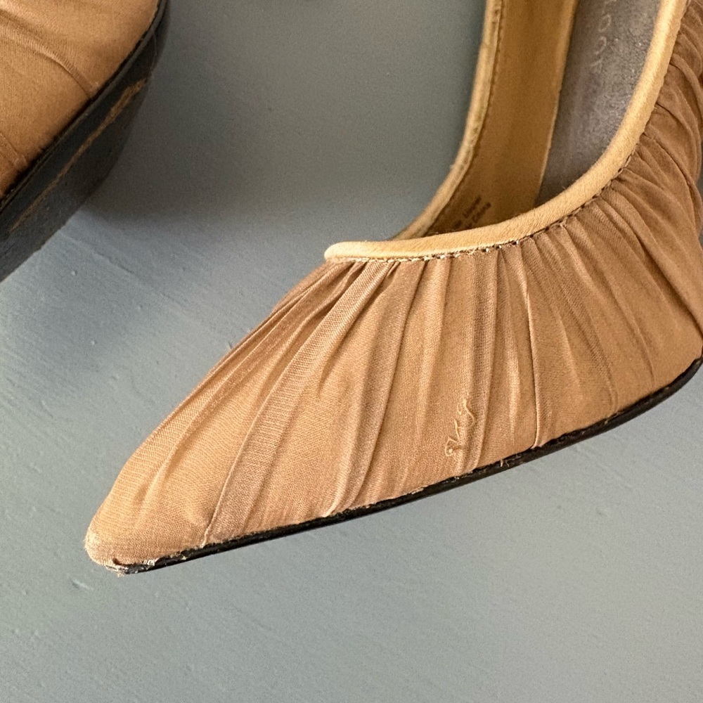 Adrienne Maloof Tan Pointed Toe Heels - Picture 6 of 13